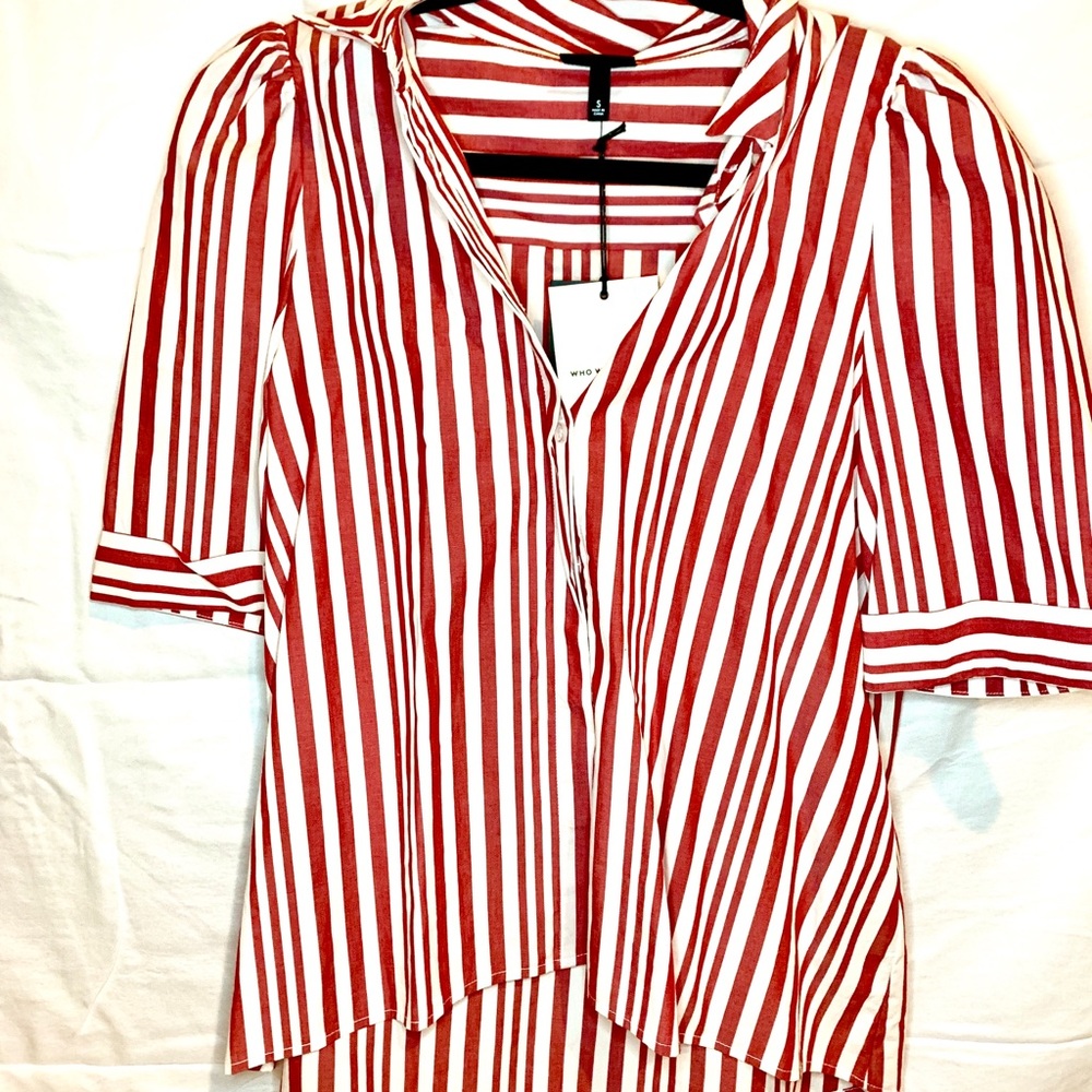 WHOWHATWHERE striped tee